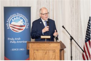 Paul Vallas at the Feb. 12, 2023 Candidate's Forum and Brunch. Photo courtesy of Ray Hanania